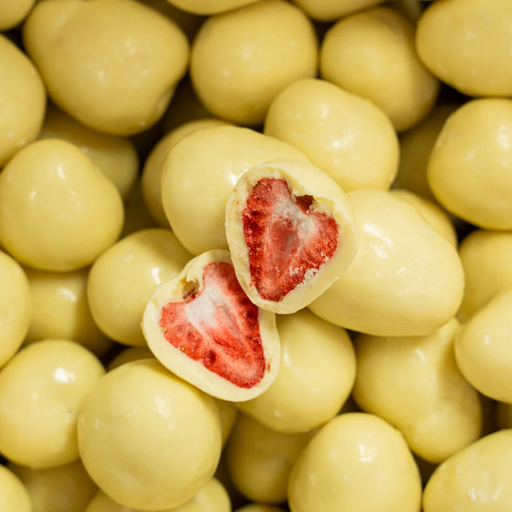 FD coated strawberry,white milk chocolate flavor